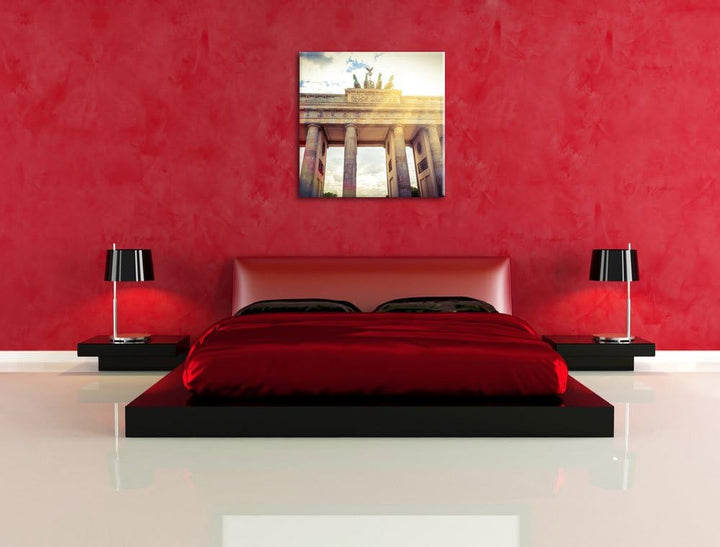 Pixxprint Schönes Brandenburger Tor in Berlin, Format: 70x70 auf Leinwand, 70x70