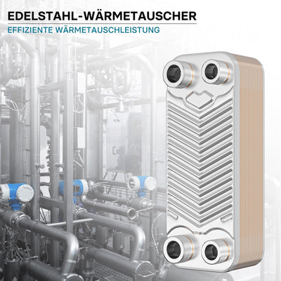 Hrale Edelstahl Wärmetauscher 20 Platten max 44 kW Plattenwärmetauscher Wärmetauscher
