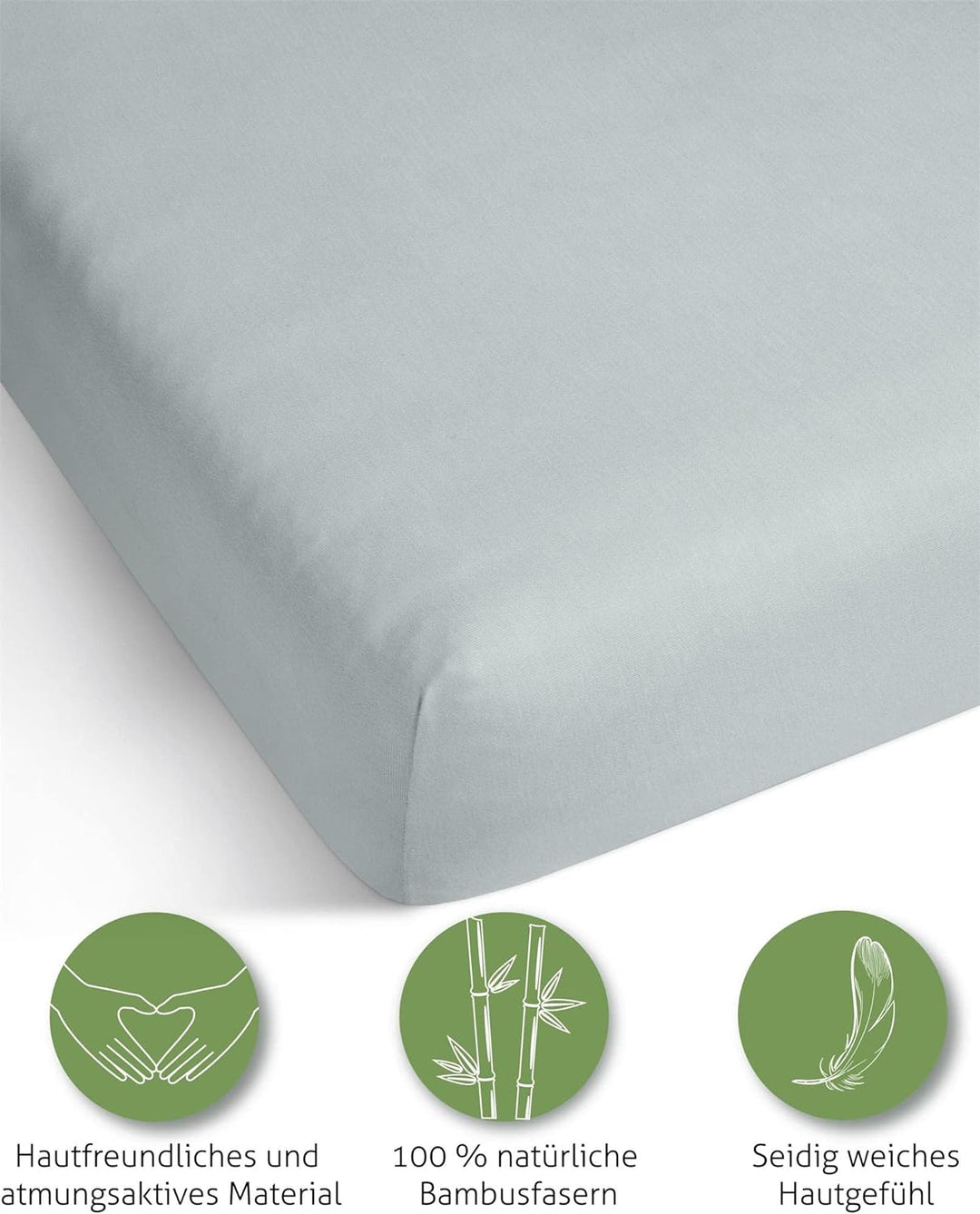 Bambus Spannbettlaken 4 Jahreszeiten| weiches Spannbetttuch 210 g/m² Oeko-Tex aus aktmungsaktivem Ma