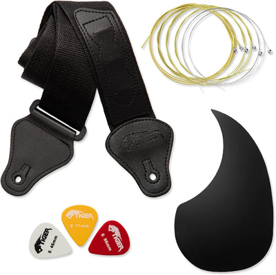 TIGER ACG3 Full Size Akustikgitarren-Set - Gitarren-Pack für Anfänger, mit Gigbag, Gurt und Ersatzsa