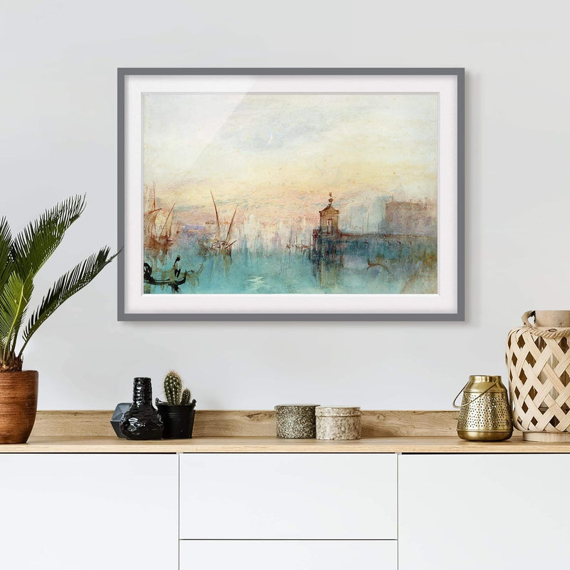 Bild mit Rahmen - William Turner - Venedig mit Mond - Farbe Grau, 70 x 100 cm 70cm x 100cm Grau, 70c