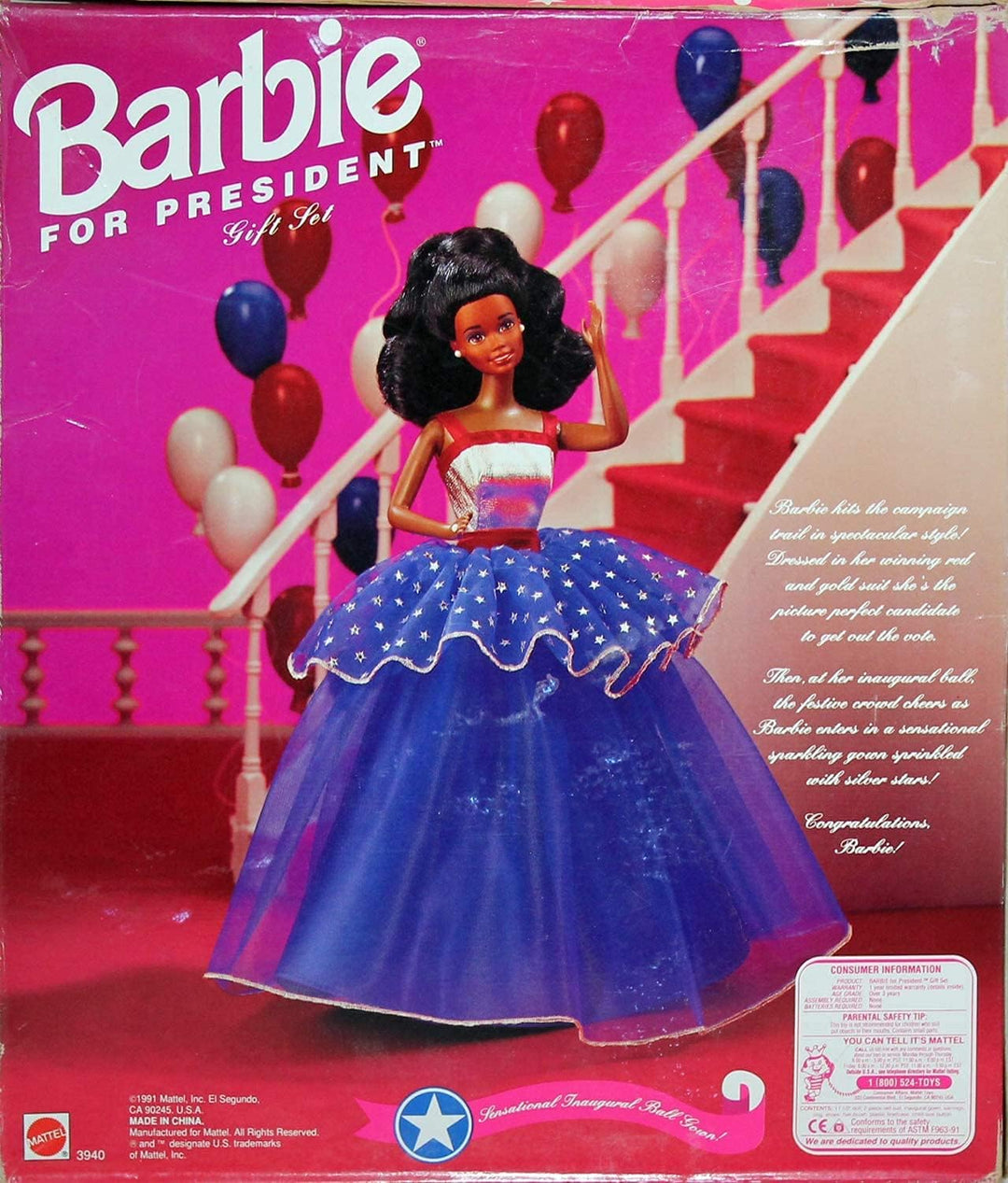 Barbie for President African American Doll Mib