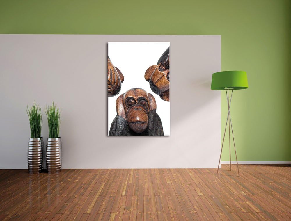 Pixxprint Nichts hören Nichts sehen Nichts Sagen Skelette, Format: 100x70 auf Leinwand, 100x70