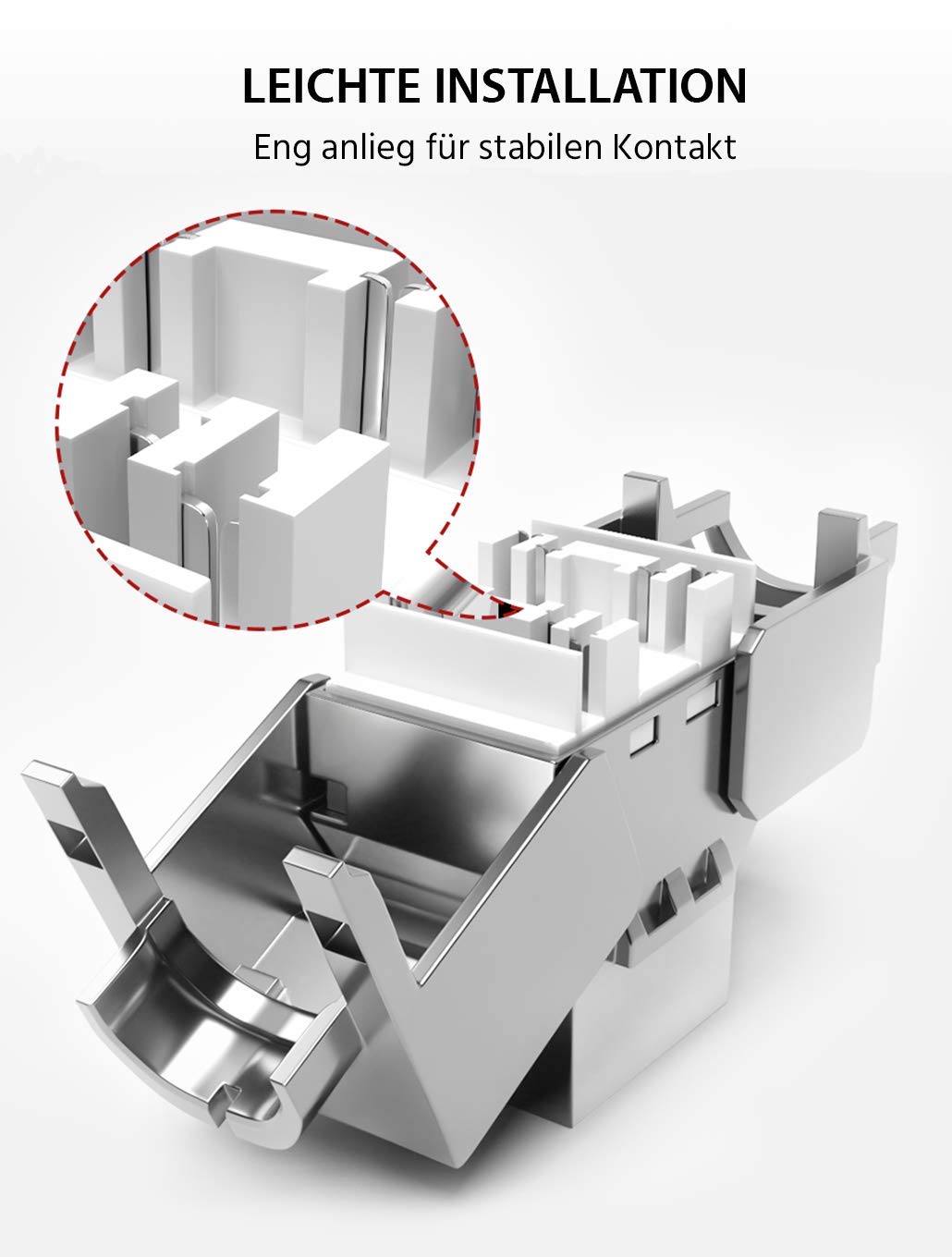 RedStar24 12x RJ45 Buchse Keystone Modul CAT 6a Jack STP Lan Buchse Werkzeuglos Montage 500Mhz 10 Gi