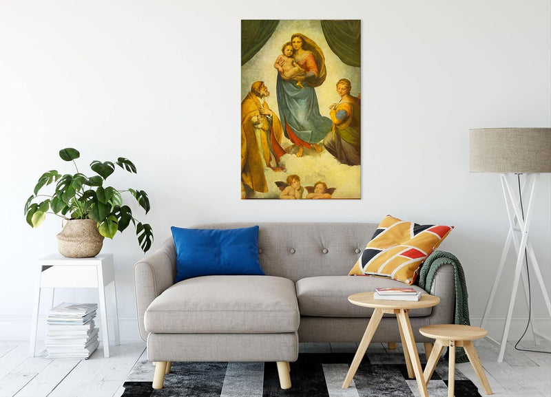 Generisch Raffael - Sixtinische Madonna als Leinwandbild / Grösse: 100x70 cm / Wandbild / Kunstdruck