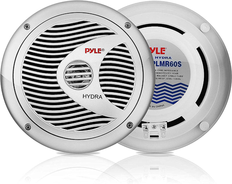 PYLE Audio INC Marine-Lautsprecher (150 Watt, 16,51 cm (6,5 Zoll), 2-Wege) Silber, PLMR60S