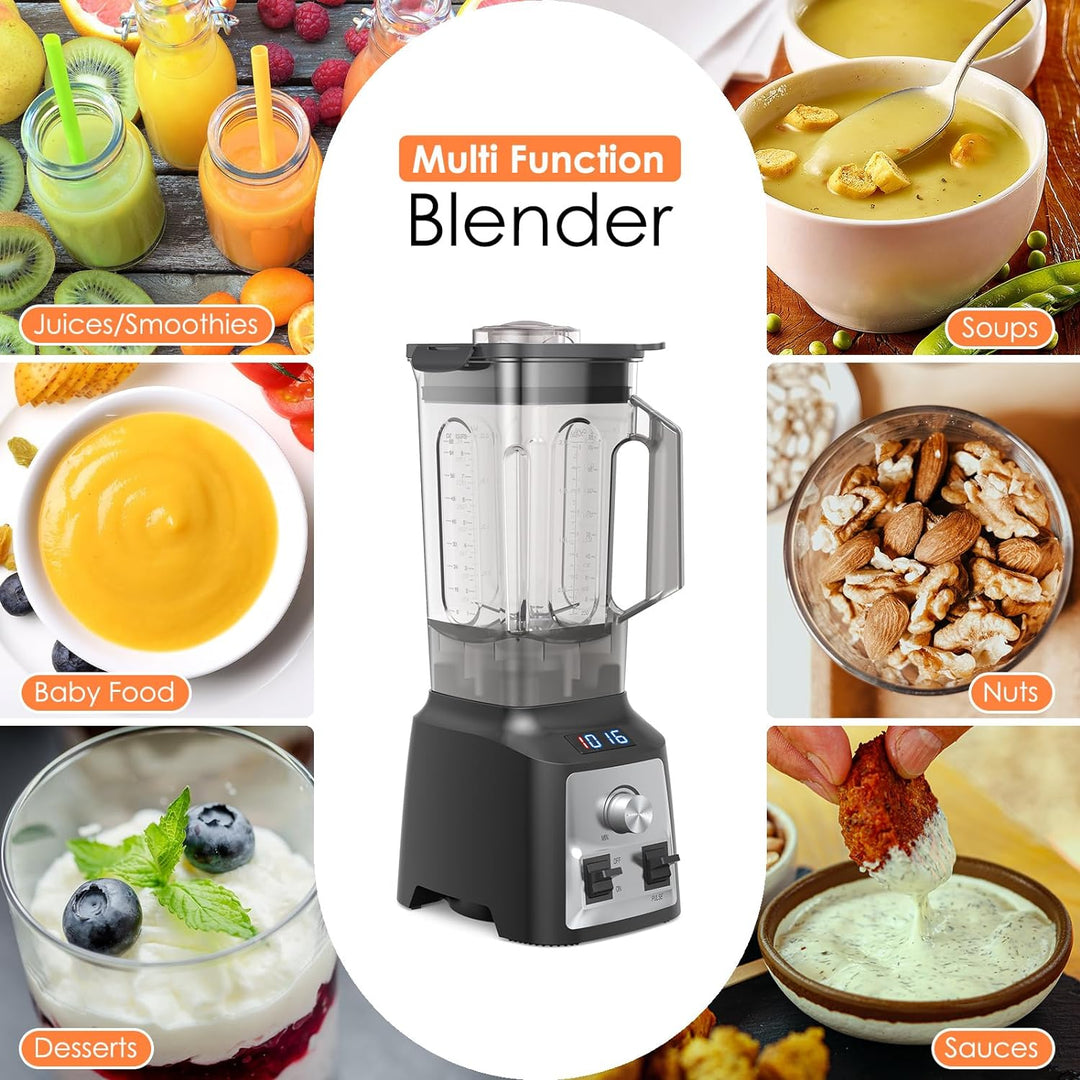 Enfmay Standmixer, 2000W Mixer Hochleistungsmixer, Stufenlose Geschwindigkeitsregulierung, 2L Smooth