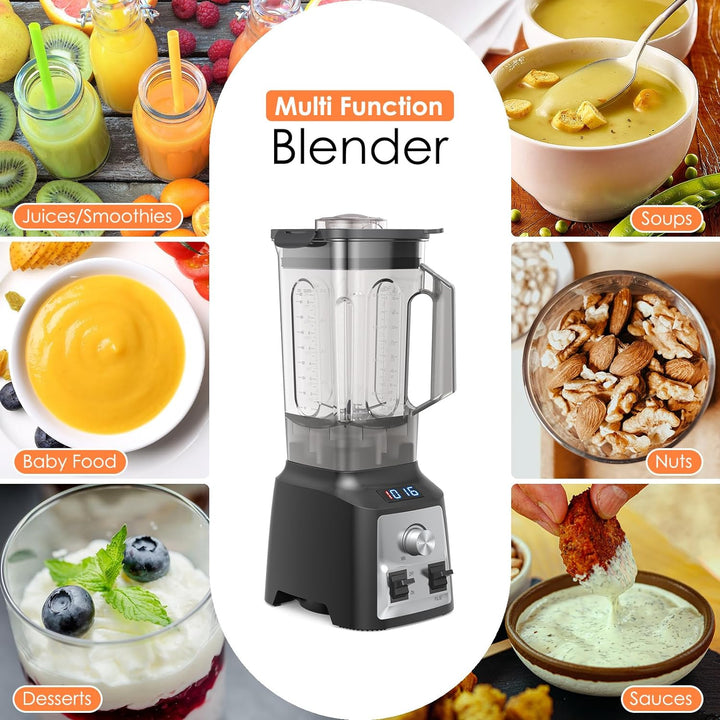 Enfmay Standmixer, 2000W Mixer Hochleistungsmixer, Stufenlose Geschwindigkeitsregulierung, 2L Smooth