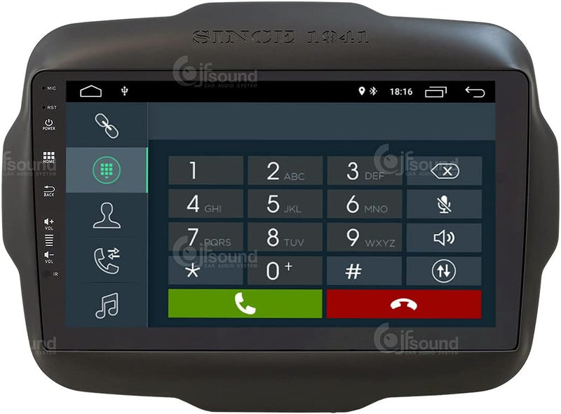Personalisiertes Autoradio für Jeep Renegade Android GPS Bluetooth WiFi USB DAB+ Touchscreen 9" 4cor