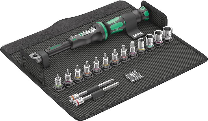 Wera 05004180001 Bicycle Set Torque 1 Fahrrad Drehmomentschlüsselsatz, Schwarz, 16-Teilig & 05004170