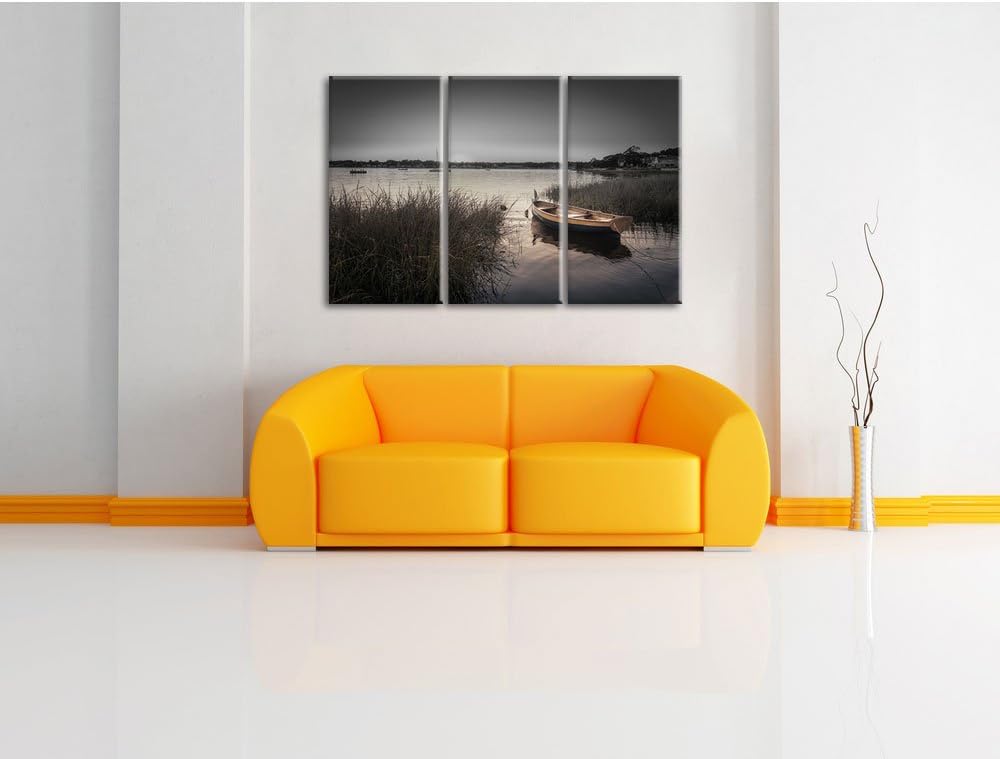 Pixxprint Segelschiffe an der Küste als Leinwandbild/Grösse: 3 Teilig (120x80) cm/Wandbild/Kunstdruc