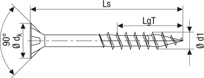 SPAX 191010802805 Holzbauschraube, 8,0 x 280 mm, 50 Stück, T-Star Plus, Senkkopf, Teilgewinde, 4CUT,