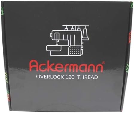 Ackermann Overlock Bauschgarn Nähgarn 16x 1.000m Box, Stärke 120, 100% Polyester