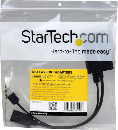 StarTech.com DisplayPort auf VGA Adapter mit Audio - DP zu VGA Konverter - 1920x1200 VGA with audio,