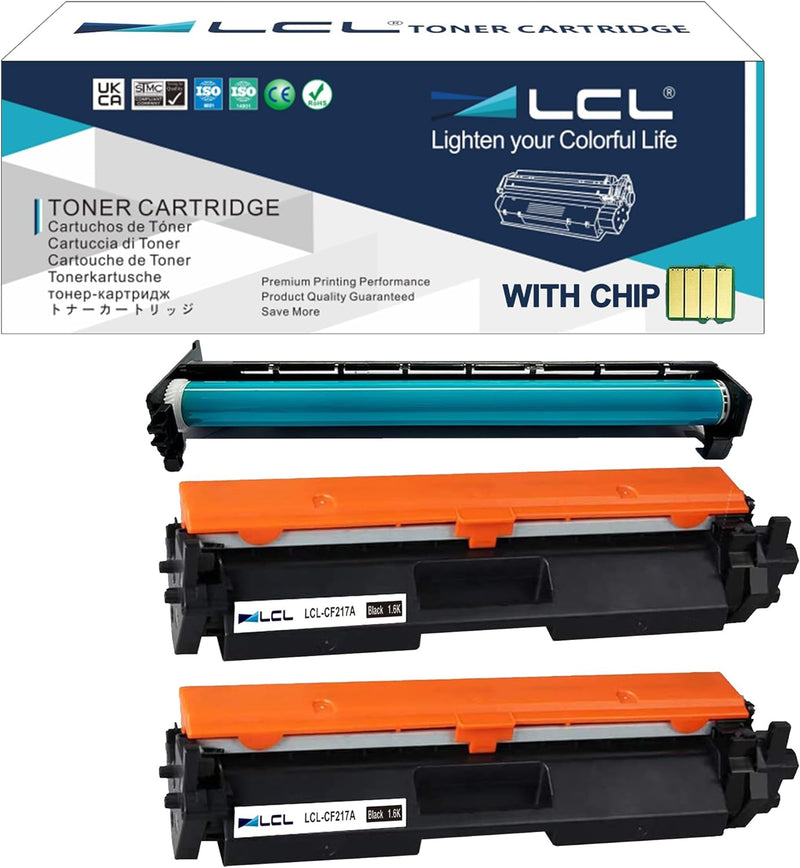 LCL Kompatibel Toner 17A CF217A 19A CF219A (3Pack 2Toner+1Drum) Kompatibel für HP Laserjet Pro M102