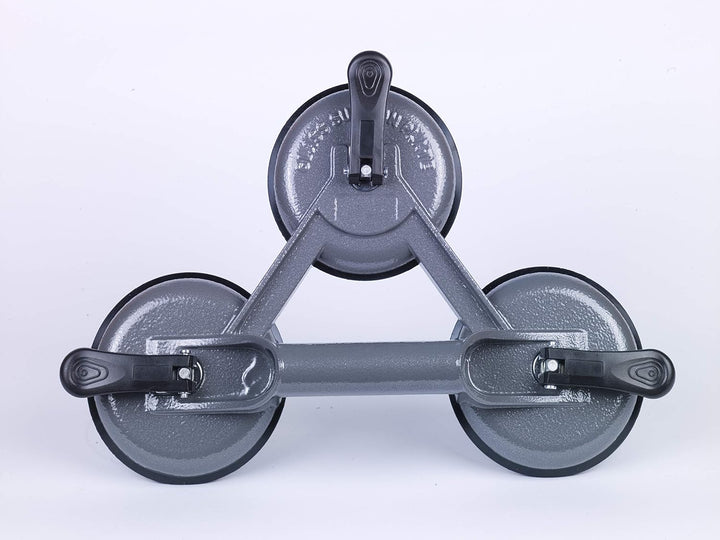 Moritz Aluminium Saugheber Glasheber Glassauger 120 kg 120 mm Vakuumheber mit 3 Saugnäpfen (2), 2