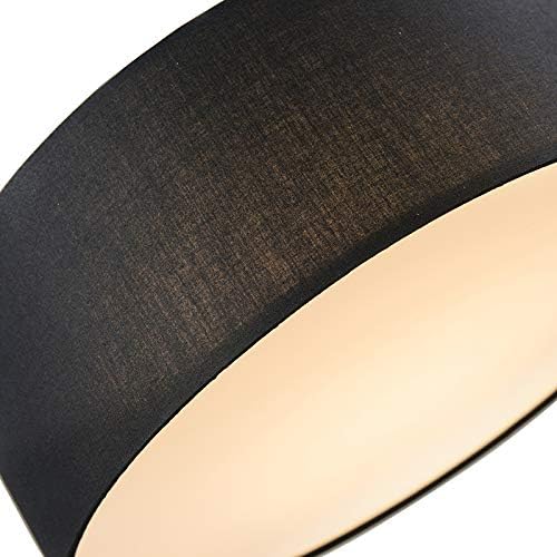 Qazqa - Modern Deckenleuchte I Deckenlampe I Lampe I Leuchte schwarz 40 cm inkl. LED - Drum mit Schi