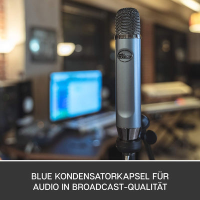 Blue Ember XLR Kondensatormikrofon für Aufnahmen und Streaming, mit optimierter Kondensatorkapsel un