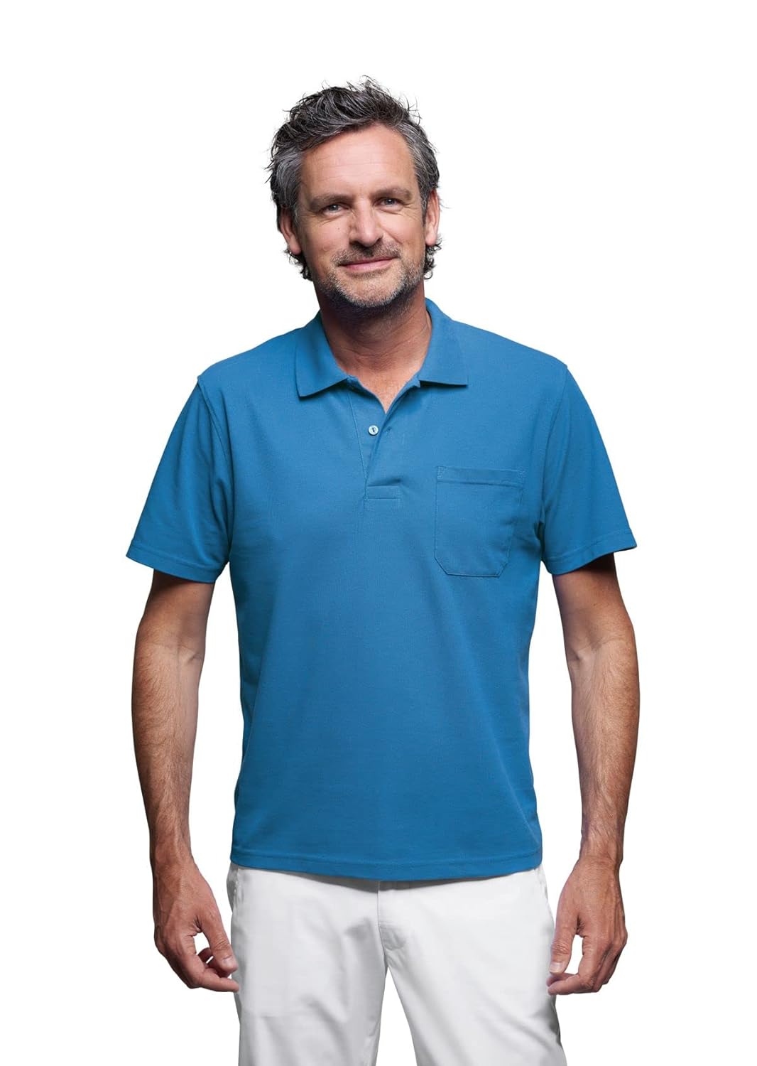 BP 1612-181-11-XS Unisex-Poloshirt, 1/2 Ärmel, Polokragen mit Knopfleiste, 70 cm, 220,00 g/m² Stoffm