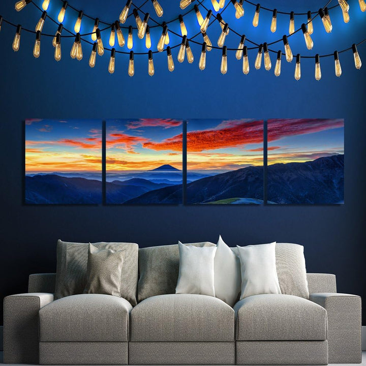 Feeby. Leinwandbild, Bilder, Wand Bild - 4 Teile - Panoramabild, Wandbilder, Kunstdruck 200x50 cm, B