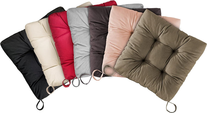 Traumnacht Stuhlkissen Premium 4er Set, 38 x 40 x 7 cm, Taupe, Öko-Tex Zertifiziert, produziert nach