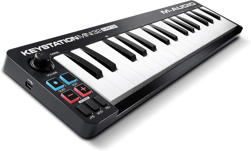 M-Audio Keystation Mini 32 MK3 - Ultra-portabler Mini USB MIDI Keyboard Controller mit MPC Beats Key