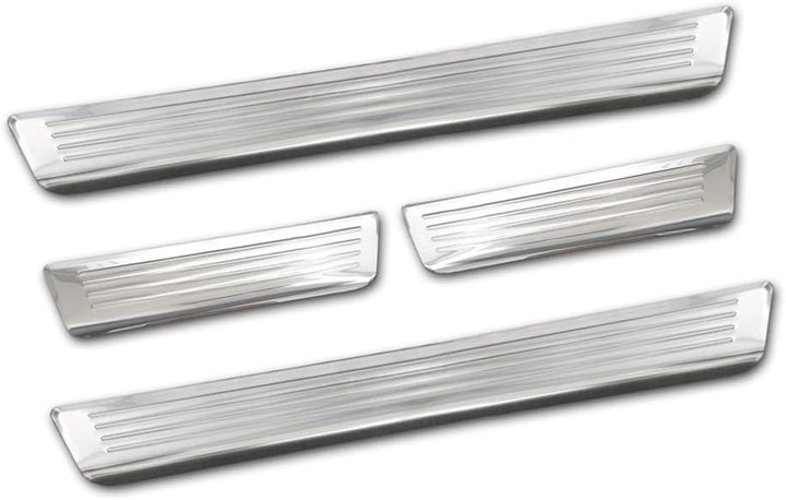 Avisa Stainless Steel Door sill Protectors Compatible with Peugeot 2008 II 2020- 'Lines' - 4-Pieces