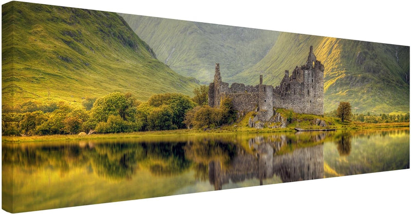 Bilderwelten Leinwandbild - Kilchurn Castle in Schottland - Panorama Quer, 40cm x 120cm, 40cm x 120c