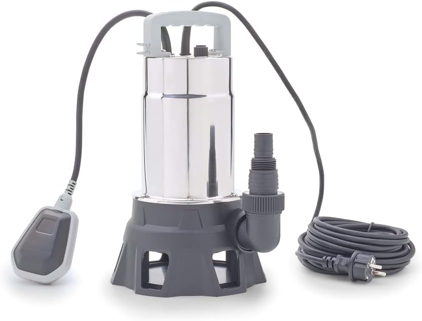 Pontec 87060 PondoDrain Mud 15000 - grausilberne Entwässerungspumpe für Baustellen, Teiche oder Kell