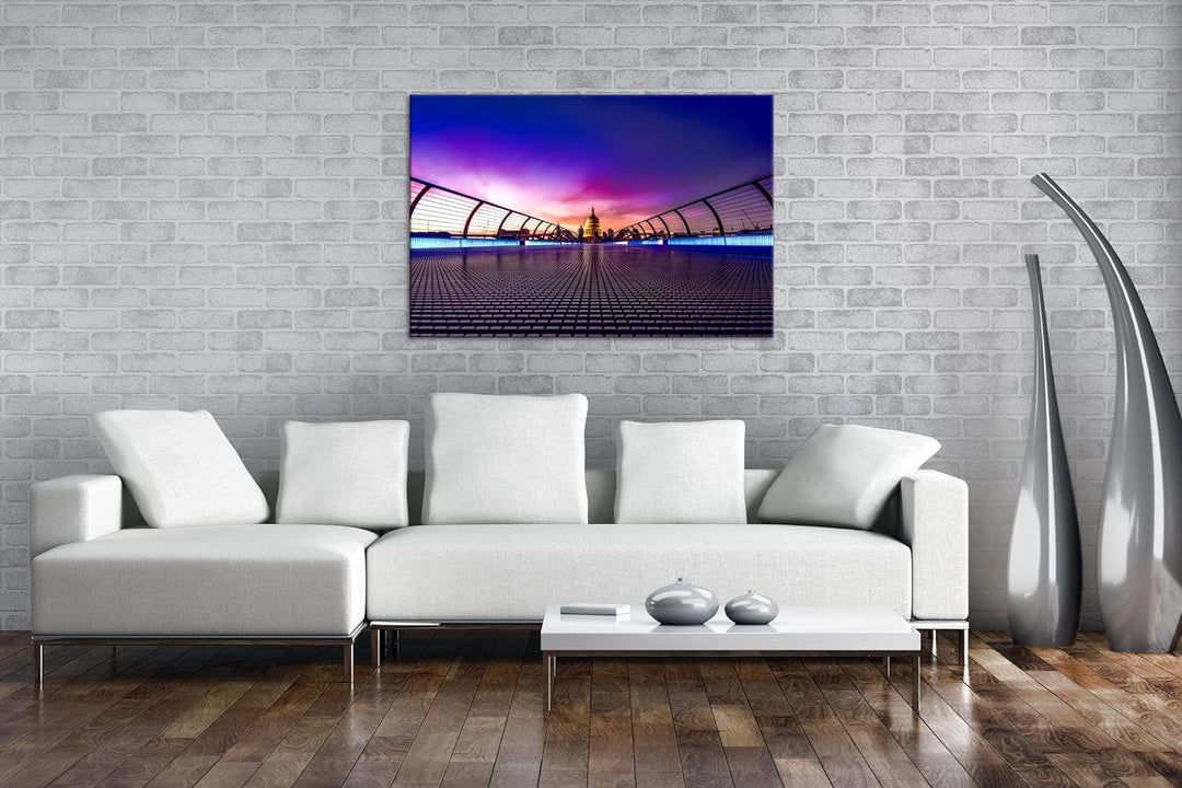 deyoli Dämmerung im historichen London Format: 80x60 als Leinwandbild, Motiv fertig gerahmt auf Echt