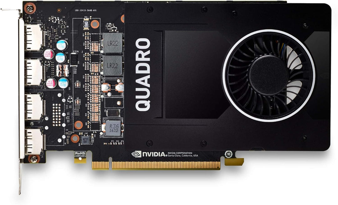 PNY Quadro P2200 Professional Grafikkarte 5GB GDDR5 PCI Express 3.0 x16, Single Slot, 4x DisplayPort