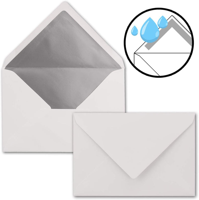 Kuverts Weiss - 75 Stück - Brief-Umschläge DIN C6-114 x 162 mm - 11,4 x 16,2 cm - Nassklebung - matt