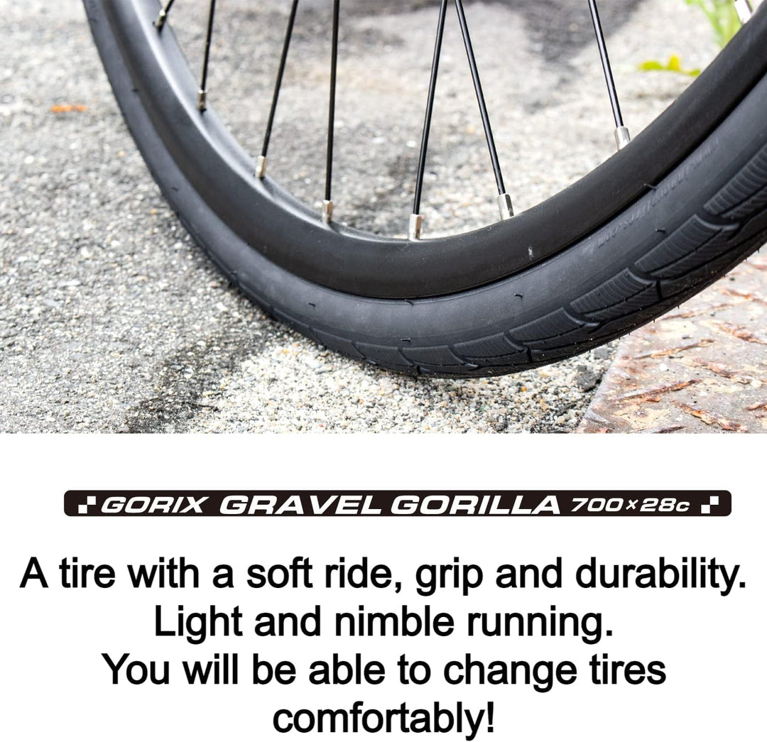 GORIX Rennrad Drahtreifen 700×28C Profil Gravel Rennrad Fahrrad (Gravel Gorilla)