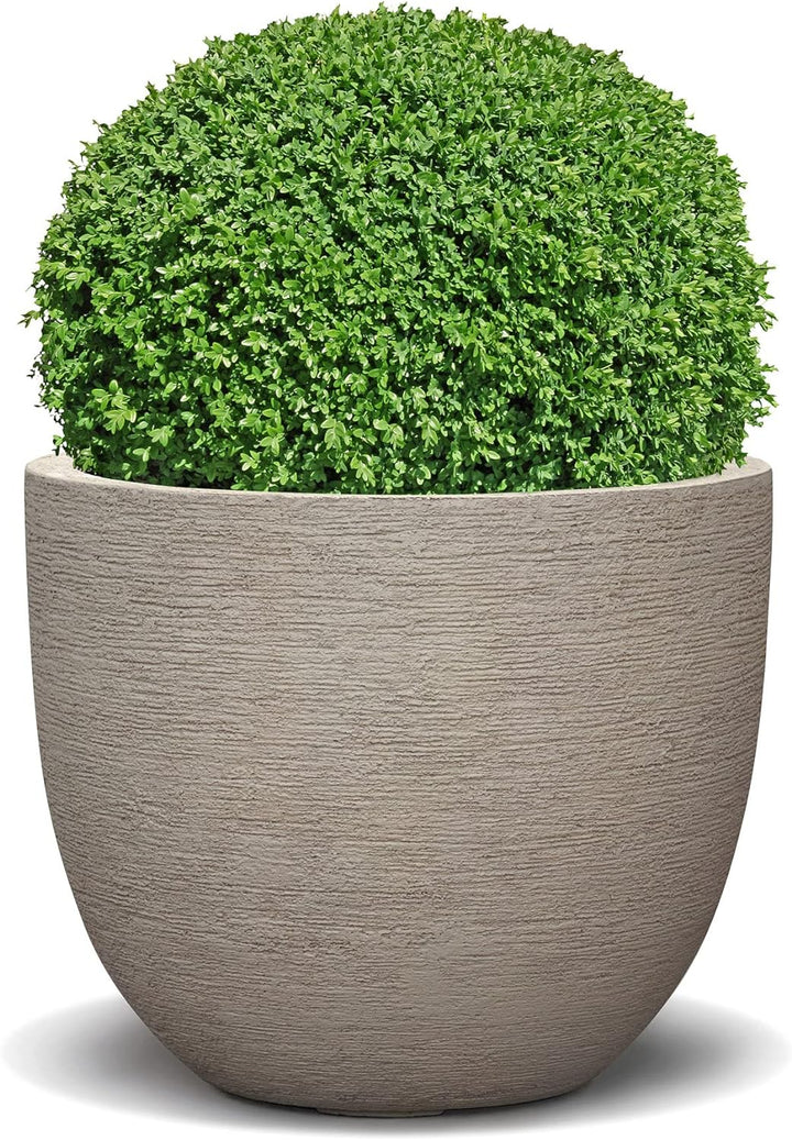 ESCHBACH® Pflanzkübel Egg Pot 60 Sabbia Beige Rund XL * 55 x 55 x 46 cm * 10 Jahre Garantie 55x55x46