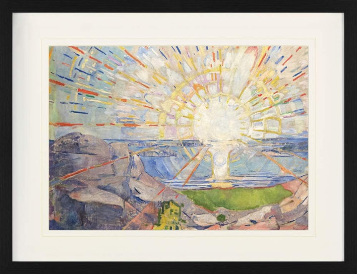 1art1 Edvard Munch Poster Die Sonne, 1910 Gerahmtes Bild Mit Edlem Passepartout | Wand-Bilder | Im B