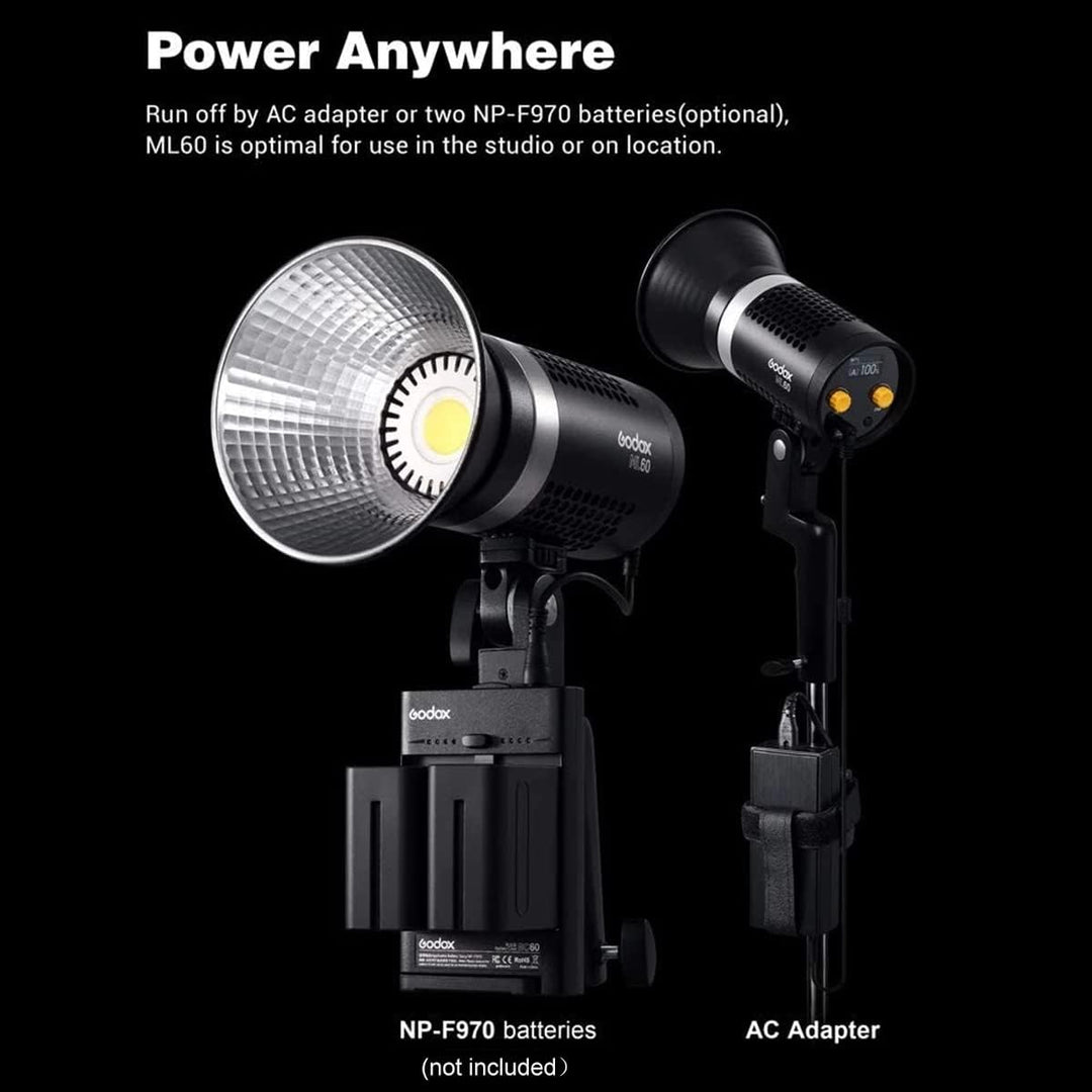 Godox Tragbares LED-Videolicht, 8 Lichteffekte, Leiser Lüftermodus, 0%-100% Helligkeitsanpassung für
