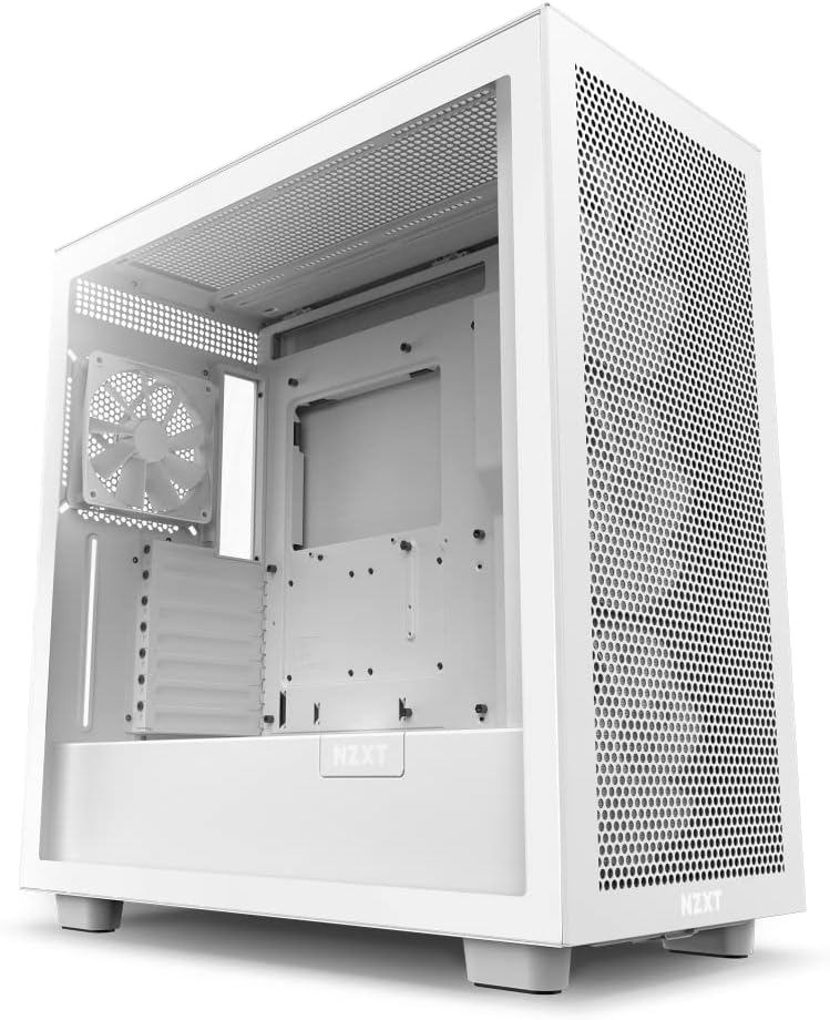 NZXT H7 Flow RGB - CM-H71FW-R1 - ATX Mid-Tower Gaming PC-Gehäuse - USB-C Port - Mesh Front- & Temper