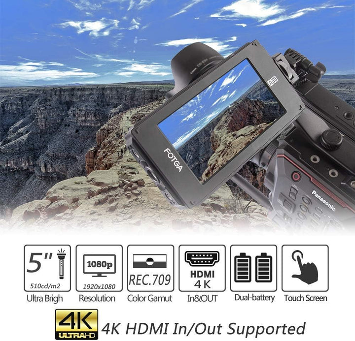 Fotga DP500IIIS A50T 5-Zoll FHD Video Camera Feldmonitor, Berühren Bildschirm Field Monitor,1920x108