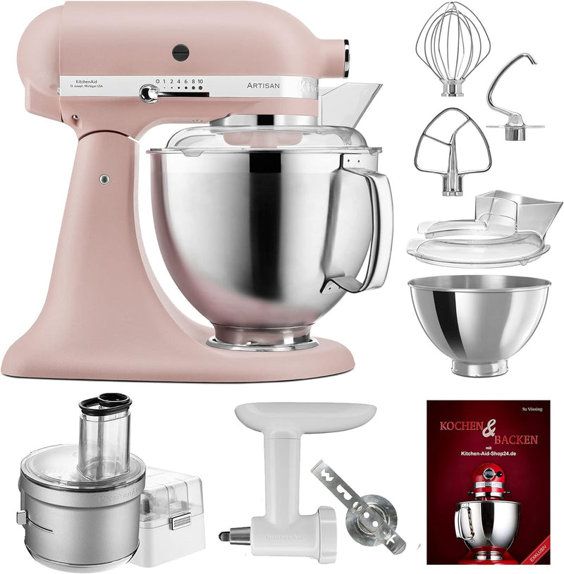 KitchenAid Küchenmaschine Artisan - P24 Food Processor Set Spezial 185er (K) - 5KSM185PSEFT inkl. Fo