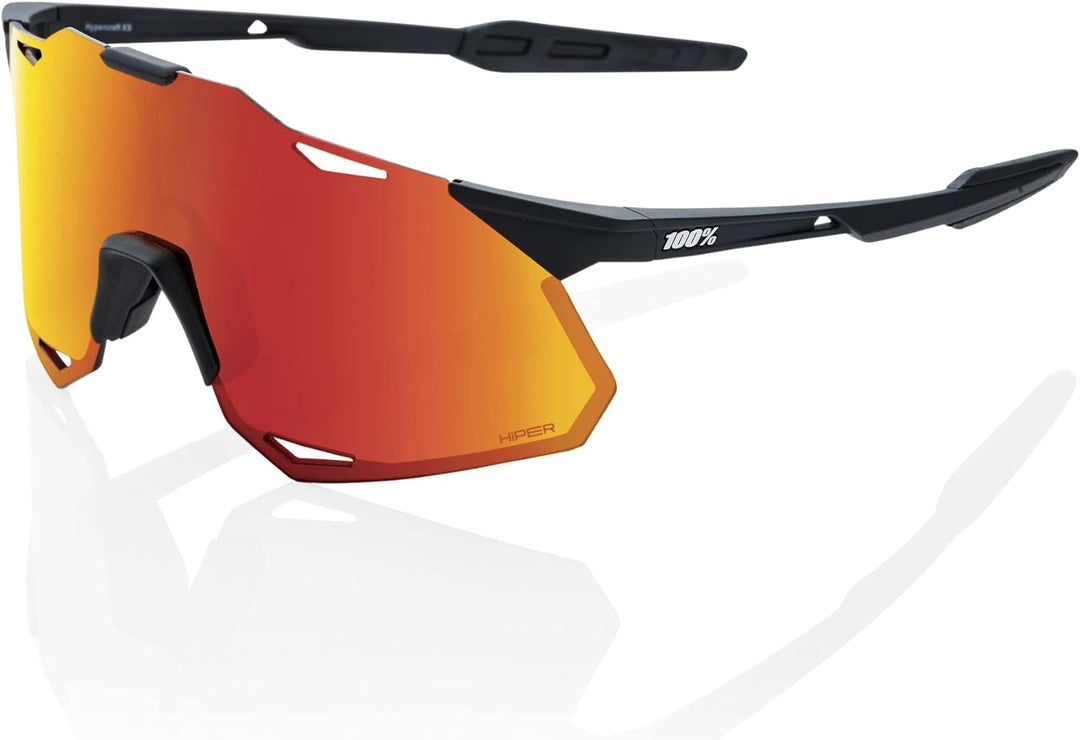 100% GAFAS HYPERCRAFT XS - Soft Tact Black - Hiper Red Multilayer Mirror Linsen, 196261016352, Einhe