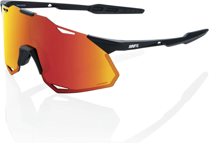 100% GAFAS HYPERCRAFT XS - Soft Tact Black - Hiper Red Multilayer Mirror Linsen, 196261016352, Einhe