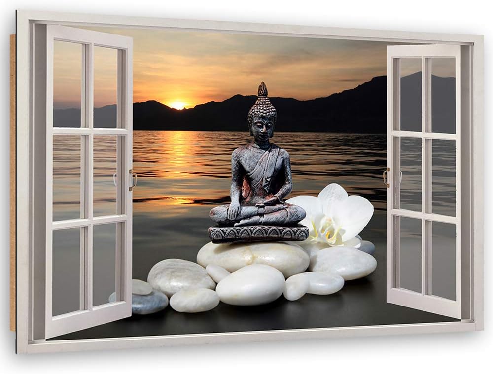 Feeby - Wandbilder Wohnzimmer 120x80 cm, Deko Paneel Bilder, Bilder für Schlafzimmer, Echter Gemalte