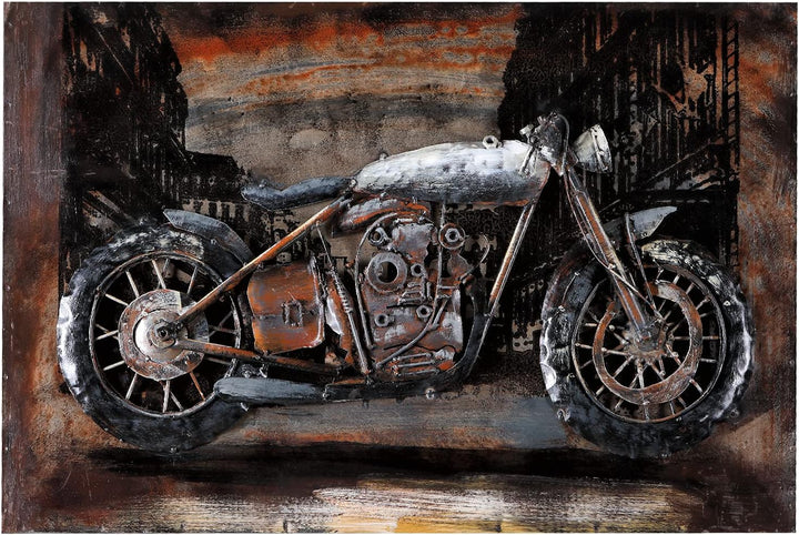 Wandbild Motorcycle 60 x 40 cm Metallbild 3D-Bild Relief Unikat Handmade Motorrad Motiv
