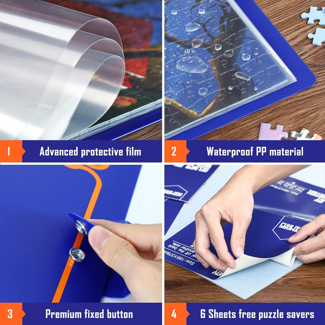 HXMARS Puzzle-Aufbewahrungsordner für 1000 Teile: Puzzle-Organizer mit grosser Kapazität, tragbar mi