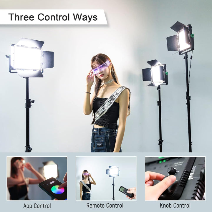 VILTROX RGB LED Videoleuchte Fotografie Beleuchtung mit APP Steuerung 360° Vollfarbe 30W Dimmbar Zwe