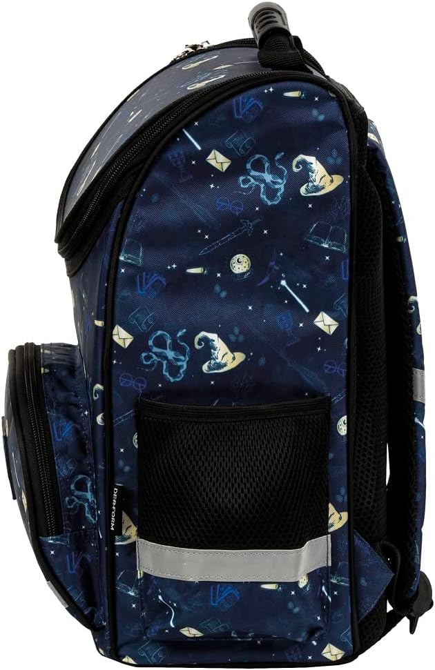 Mädchen Schulranzen-Set 4-TLG. Magic Ranzen 1. Klasse | Schul-Tasche Zauberstab Zauberhut | Blau | i