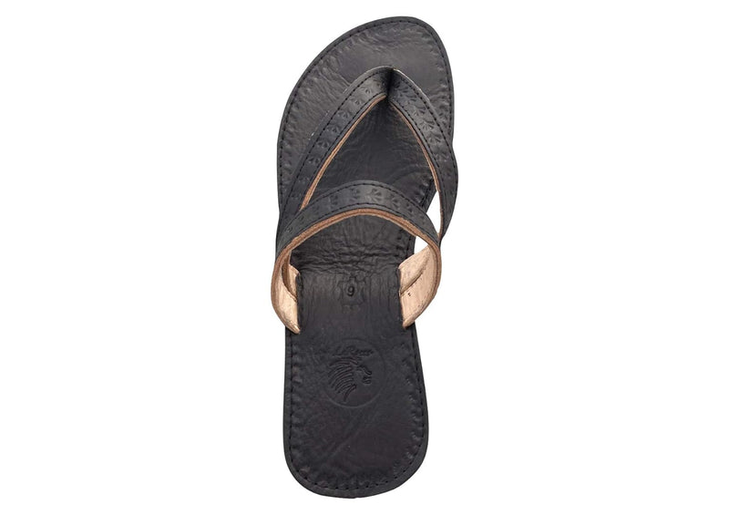 LaRocco Ledersandalen Zehentrenner Echtleder Sandalen 24.a.b. (40, Mattschwarz) 40 Mattschwarz, 40 M