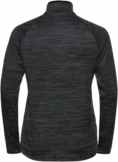 Odlo Damen Laufoberteil mit Reissverschluss Run Easy WARM L Black Melange, L Black Melange