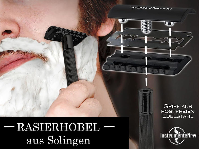 Rasierer Herren aus Solingen Nassrasierer Rasierhobel Made in Germany mit geschlossenem Kamm Sicherh