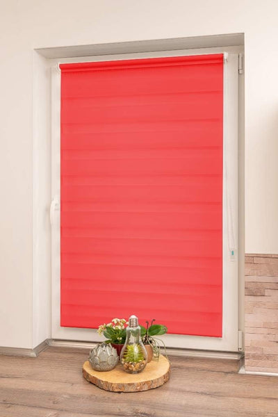 K-home Klemmfix Doppelrollo Madrid ohne Bohren Rot 100 x 150 cm (B x L) Rot 100x150 cm (B x L), Rot